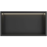 CERANO - Zápustná polička/nika do obkladu s LED osvětlením - černá matná - 60x30x10 CER-028782