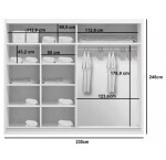 Šatní skříň Ska A12 XL Barva korpusu: Grafit, Rozměry: 150 cm, Dveře: Dub sonoma
