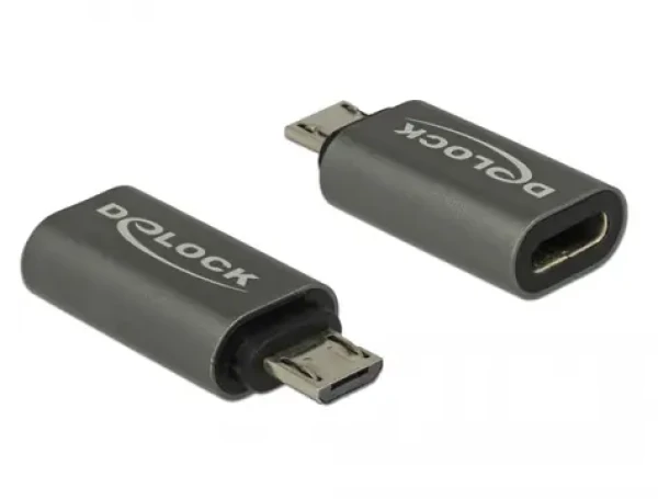 Delock Adaptér USB 2.0 Micro-B samec na USB Type-C 2.0 samice šedá (65927-D)