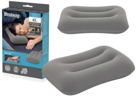 Bestway 67121 šedá / Nafukovací polštář / semišový povrch / 42 cm (21148)