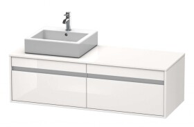 DURAVIT - Ketho Umyvadlová skříňka 43x140x55 cm, levá, 2 zásuvky, lesklá bílá KT6697L2222