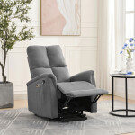 Polohovací křeslo, elektrické zabudované ovládání, šedá, látka, TV-929 GREY2