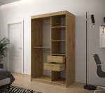 Šatní skříň Abi Jodelka 1 Barva korpusu: Dub artisan, Rozměry: 100 cm, Dveře: Bílá mat