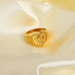 ELENYS Heart Angel – pozlacený prsten 18K žluté zlato Velikost: 7 (EU: 54-56)
