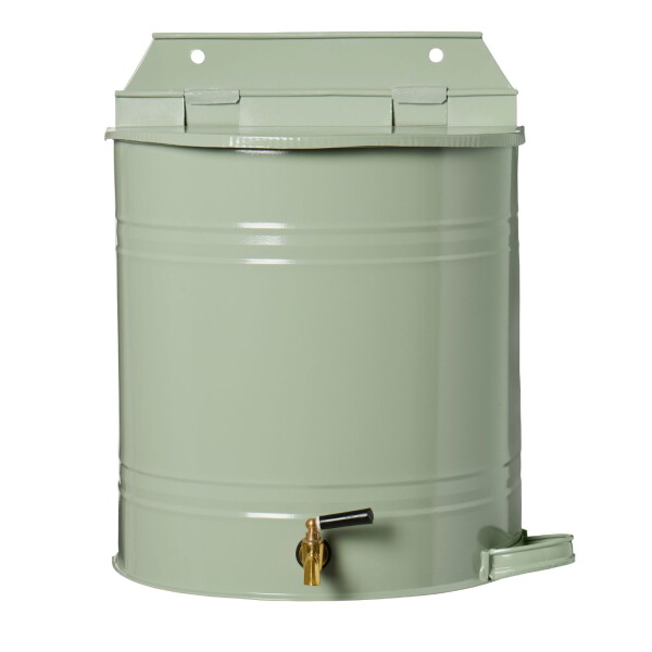 Ib Laursen Nástěnná nádrž na vodu s kohoutkem a mýdlenkou Green 10,5 l, zelená barva, smalt