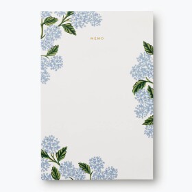 Rifle Paper Co. Poznámkový blok Hydrangea Large, modrá barva, krémová barva, papír