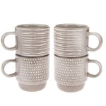 Sada 4 ks keramických hrnků BEIGE 290 ml