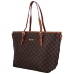 Trendová dámská koženková kabelka přes rameno Laila, hnědá