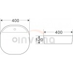 INVENA - Umyvadlo na desku 40 cm PEJTO CE-17-001-C