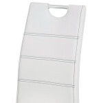 Jídelní židle, potah bílá ekokůže, černé prošití, kovová čtyřnohá chromovaná pod