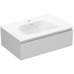 MEXEN/S - Rivel koupelnová skříňka 70 cm s umyvadlem Vela, 1 šuplík, reliéf , šedá mat/bílá mat 91A20-07023-1-BF62-W23M01