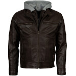 Pánská Kožená Bunda Tristan Quinc Brown Brixton Hnědá Velikost: M