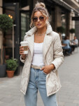 Dámská přechodná bunda TY5587 krémová - FashionStreet XXL