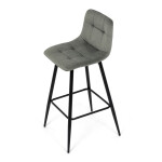 Židle barová, zelená látka, čtyřnohá kovová podnož, černý mat