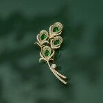 Luxusní brož Swarovski Elements Celine - květina, Zelená