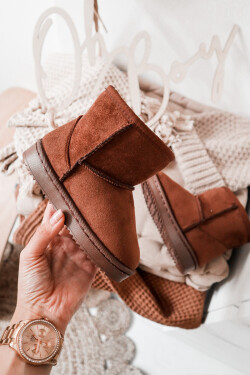 Dětské Teplé Sněhule Semišové Hnědé Gooby 30