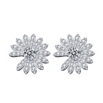Royal Fashion stříbrné náušnice HA-XEA002-SILVER-MOISSANITE
