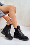 Zateplené kotníkové boty s ozdobným šněrováním Vinceza 16465 Černé 38