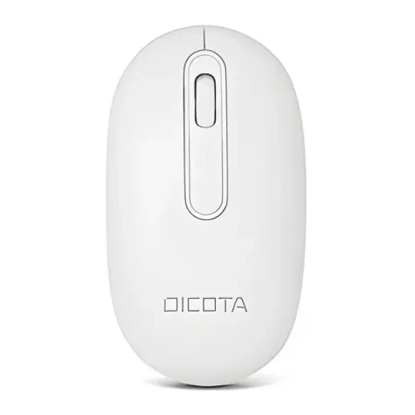 DICOTA Desktop bílá / Bezdrátová myš / Bluetooth + 2,4 GHz RF / dobíjecí baterie / 1600 DPI / USB-C nabíjení (D32045)