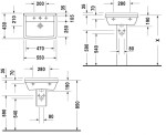 DURAVIT - Starck 3 Umyvadlo 55x43 cm, s přepadem, s otvorem pro baterii, WonderGliss, bílá 03005500001