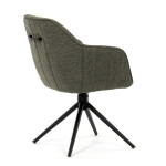 Židle jídelní a konferenční, zelená látka, černé kovové nohy, otočný mechanismus