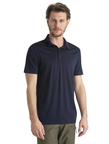 Pánské merino polo triko ICEBREAKER Mens 150 Tech Lite III SS Polo, Midnight Navy velikost: XL
