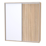 Nábytek Mikulík Skříň ONYX - 1x plné dveře + 1x zrcadlo (š 120-200 cm/v 220 cm) ROZMĚR: (š/v/h) 150 x 220 x 60 cm