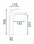 REA - Umyvadlová baterie Orbit zlatá vysoká REA-B2051