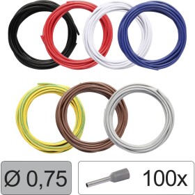 Quadrios 25CW114 Jednotlivá žíla, LiFY, 0.75 mm², černá, červená, bílá, modrá, žlutozelená, hnědá, šedá, 1 sada