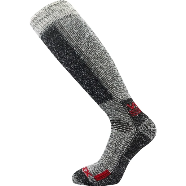 VOXX Podkolenky zimní thermo ORBIT z merino vlny ŠEDÉ MELÉ S ČERVENOU 35-38 124753