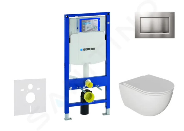 GEBERIT - Duofix Set předstěnové instalace, klozetu Oudee a sedátka softclose, tlačítko Sigma30, lakovaný chrom mat/chrom SANI11CA1122