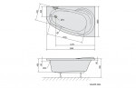 POLYSAN - NAOS R asymetrická vana 150x100x43cm, bílá 19111