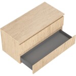 MEXEN/S - Rivel koupelnová skříňka pod umyvadlo 100 cm s deskou, 2 zásuvky, reliéf , dub 91A20-10047-2-BFFC81