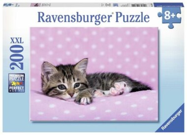 Ravensburger - Puzzle - Roztomilé koťátko na růžové dece