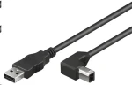 PremiumCord Kabel USB 2.0 A-B, zahnutý konektor 90° / Kabel / USB 2.0 / 0.5 m (ku2ab05-90)