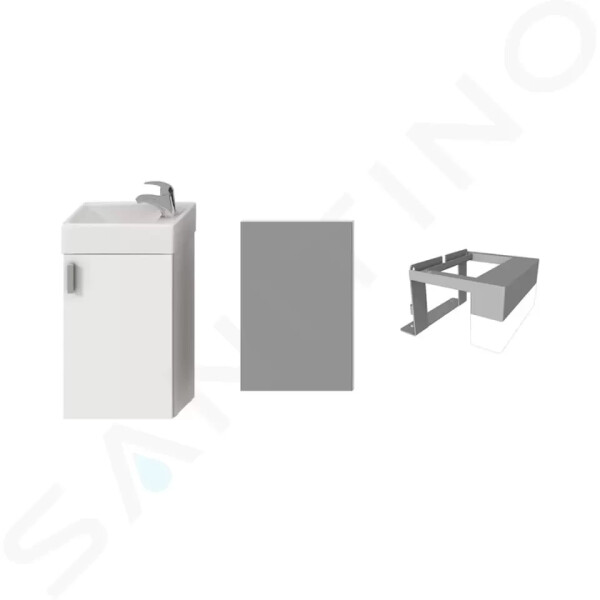 JIKA - Petit Skříňka s umývátkem, 386x221x585 mm, zrcadlo, osvětlení, bílá H4535141753001