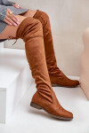 Kozačky na plochém podpatku nad kolena z eko semiše Camel Linnithia 39