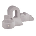 PLUSH NEST PLUSH NEST Hrací hrad s bazénem a 150 míčky šedý beránek