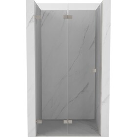 MEXEN/S - Lunar-F skládací sprchové dveře levé 75 cm, transparent, nikl kartáčovaný 836-075-000-97-00-L