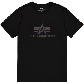 Alpha Industries Tričko Basic T-Shirt Rainbow Reflective greyblack XL