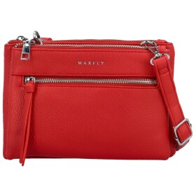 Trendy dámská koženková crossbody kabelka MaxFly Silverio, červená