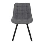 Židle jídelní, šedá látka, nohy černý kov