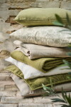 Ib Laursen Lněný povlak na polštář Herbal Green 40 x 60 cm, zelená barva, textil