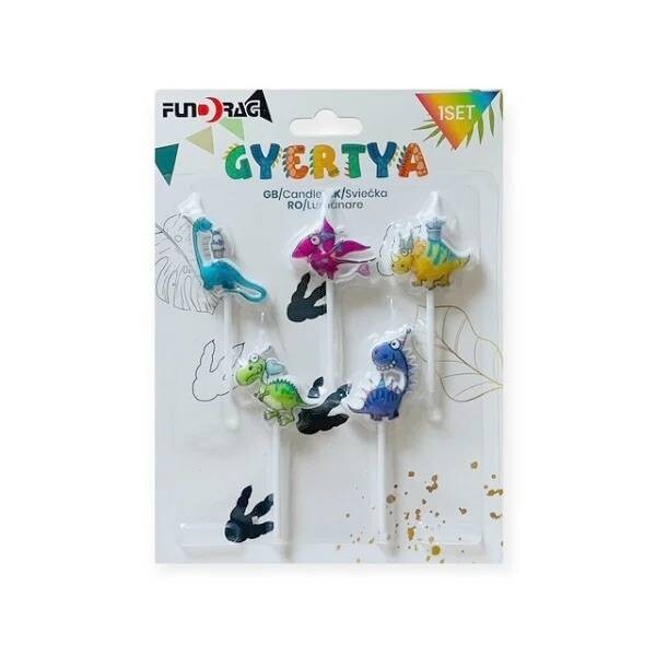 Dortisimo Svíčky Dinosauři (5 ks)