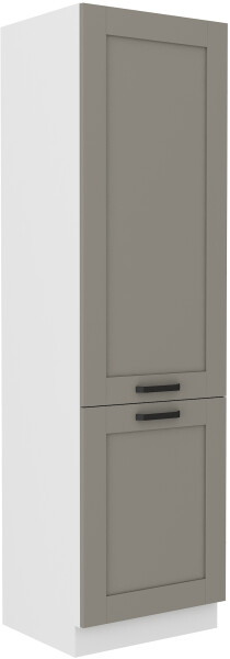 Vysoká potravinová skříňka Luna 60 DK-210 2F Barva korpusu: Bílá, Barva dvířek: Clay Grey