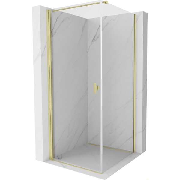 MEXEN/S - Mist-B sprchový kout dveře křídlové 70 x 70, transparent, zlato kartáčovaná 8A2T-070-070-55-00