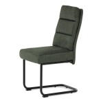 Židle jídelní, taštičkové pružiny v sedáku, madlo na opěráku, zelená látka, černý kov