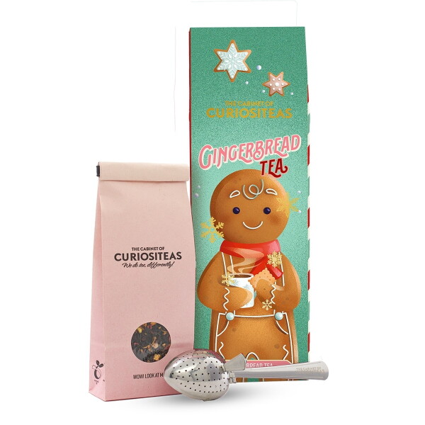 The Cabinet of CURIOSITEAS Vánoční černý čaj Gingerbread Cookies 70 g + sítko, zelená barva, papír
