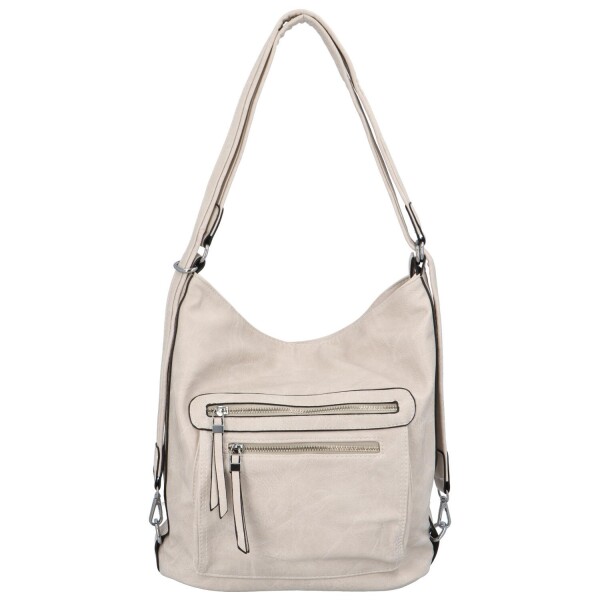 Dámská praktická koženková kabelka/batoh Milie, tmavší béžová NEW