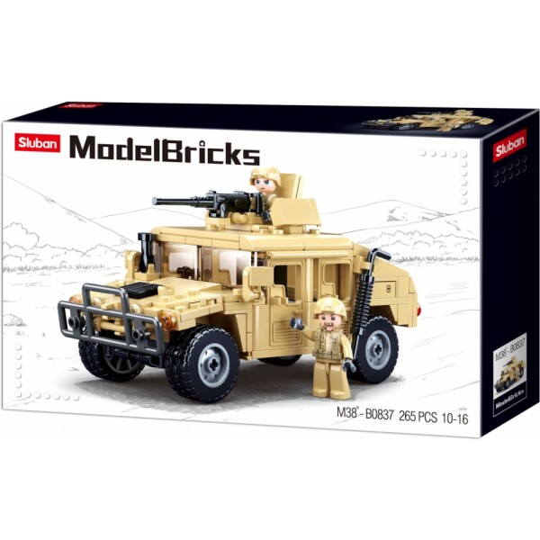 Sluban Army Model Bricks M38-B0837 Hummer bojový off road